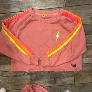 Aviator Nation Pink Lightning Bolt Sweatshirt